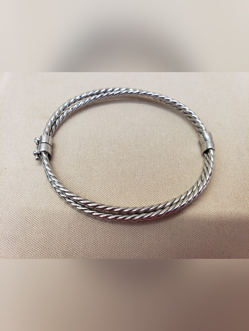 Sterling Silver Double Cable Hinged Bangle Bracelet Mike Wasserman Samora MWS